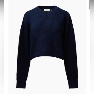Onia Cotton Waffle Sweater Cropped Crewneck
